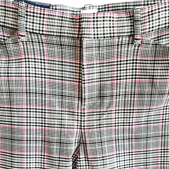 Gap Skinny Ankle Grey Pink Plaid Stretch Mid-Rise Dress Pants Women Size 8 NWT - Picture 3 of 9